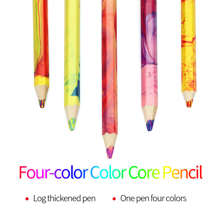 4-Color Mixed Lead Pencils Set – Thick Core Colored Pencils