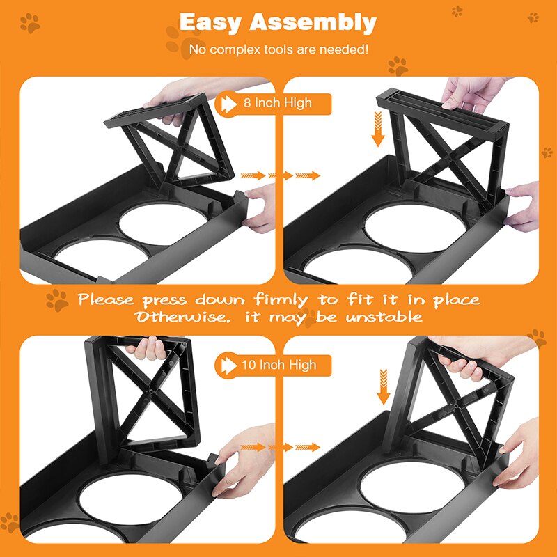 dog double elevated bowls stand, view 9 - MRSLM