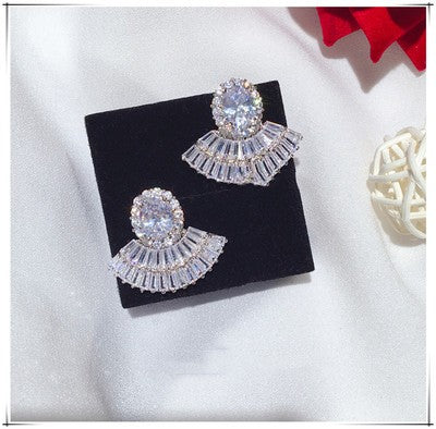 Zircon Crystal Earrings Tassels Long Fashion Women