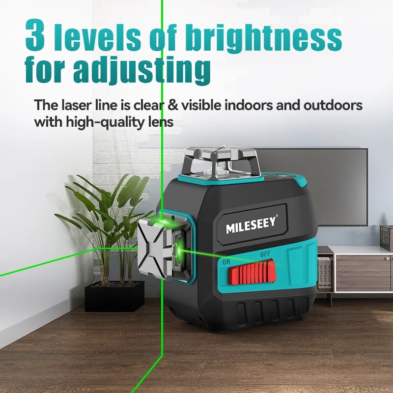 2-line self-leveling laser level with tripod, view 9 - MRSLM
