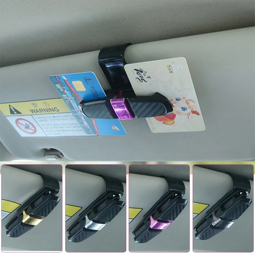 Universal Car Sun Visor Glasses Holder with Card Clip