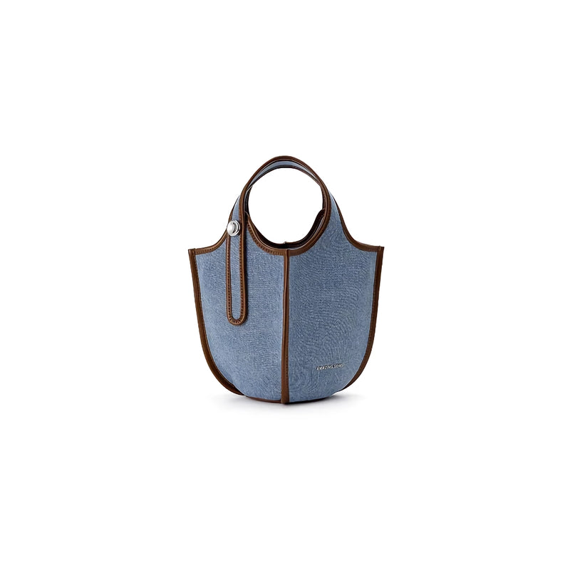denim bucket crossbody bag, view 4 - MRSLM