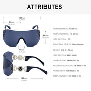 oversized shield rimless sunglasses, view 16 - MRSLM