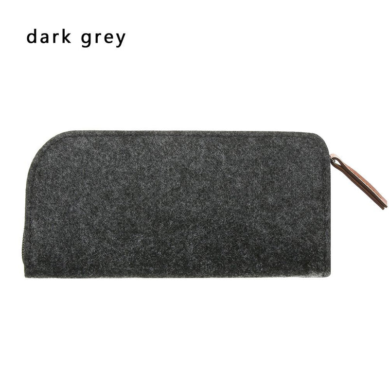wool felt zipper glasses case, view 3 - MRSLM