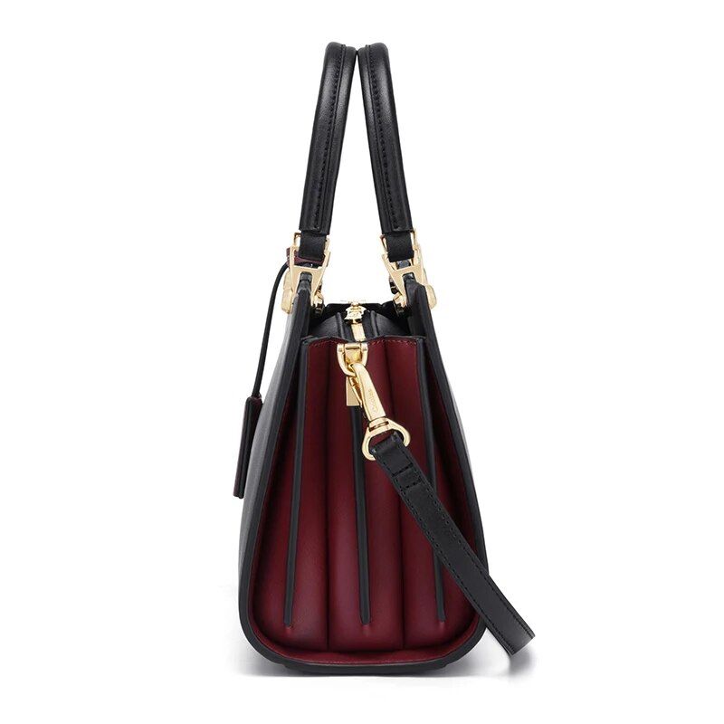 leather shoulder tote bag, view 7 - MRSLM