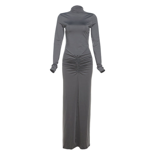 women's pleated high-waist dress, view 6 - MRSLM