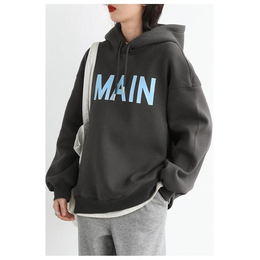 women's plush hooded pullover, view 3 - MRSLM