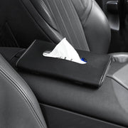 PU leather car sun visor tissue holder, view 2 - MRSLM