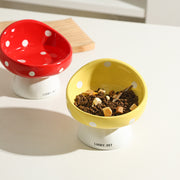 mushroom shaped ceramic pet bowl, view 6 - MRSLM