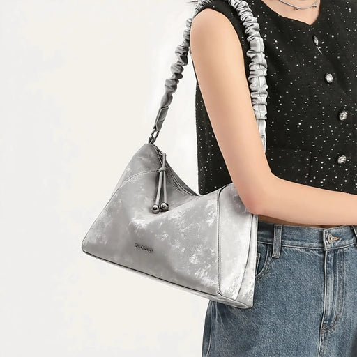 women's silver pu shoulder bag - MRSLM