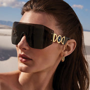 oversized shield rimless sunglasses, view 10 - MRSLM