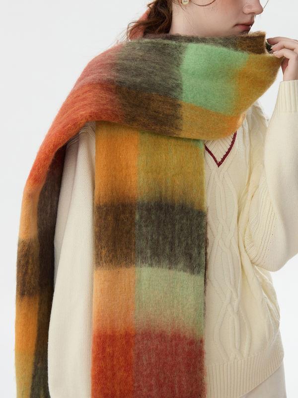 Langer Patchwork-Schal für Damen – kuschelig &amp; stylisch, 35,5 x 211 cm