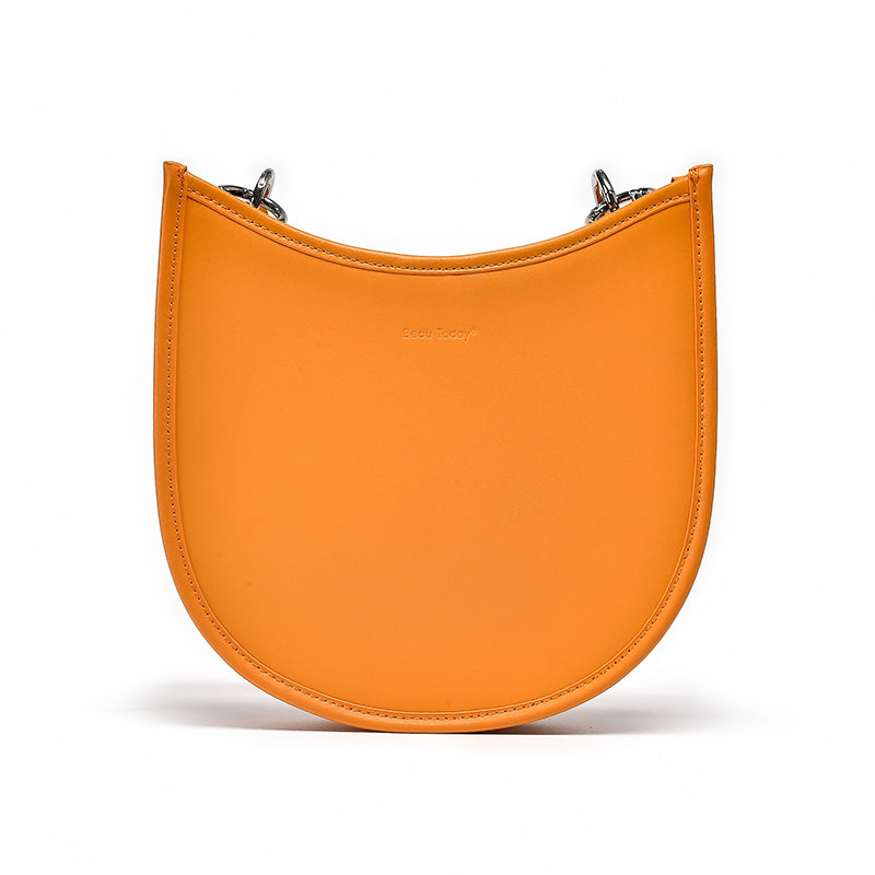 Genuine leather circular shoulder bag, view 2 - MRSLM