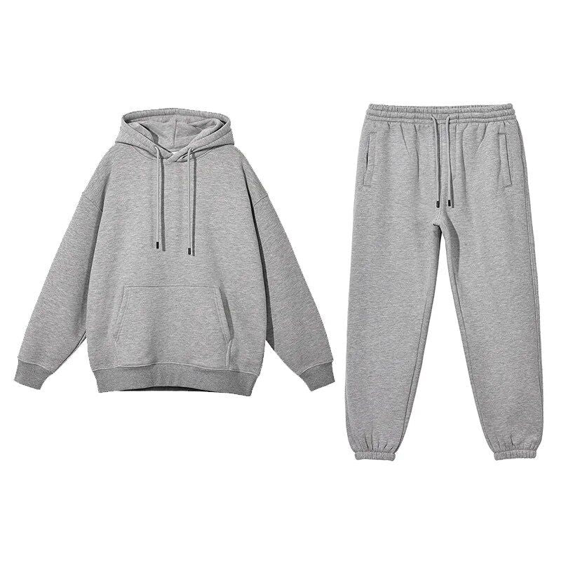 Conjunto aconchegante de moletom com capuz e calça de moletom