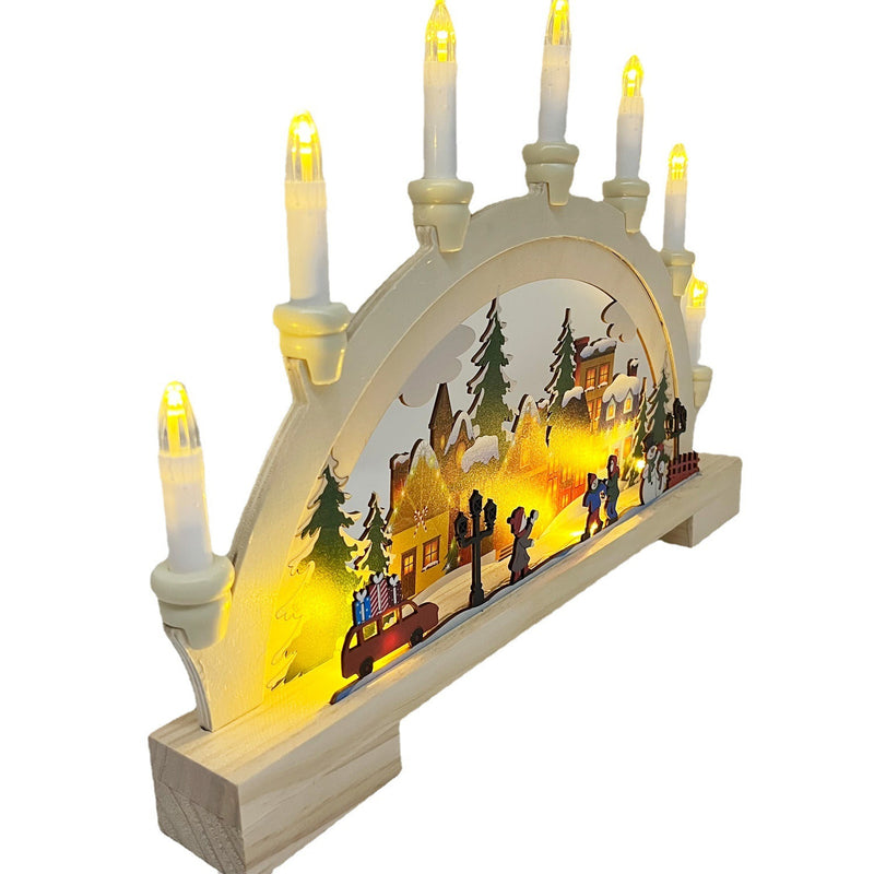 Wooden Christmas LED bridge lamp, view 6 - MRSLM