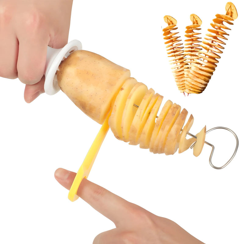 Tragbarer Kartoffelspiralschneider und Grillspieße