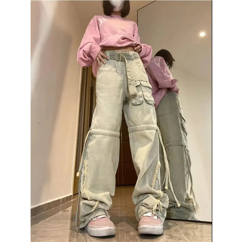 Large High-waisted Loose Work Jeans For Women