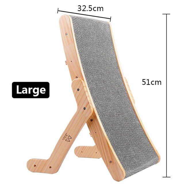 wooden cat scratcher and lounge bed, view 3 - MRSLM