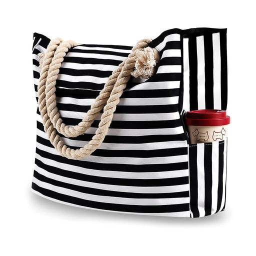 Striped canvas tote bag - MRSLM