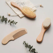 beech wood baby hair brush and massager, view 9 - MRSLM