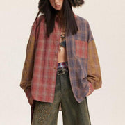 women's striped plaid blouse - MRSLM