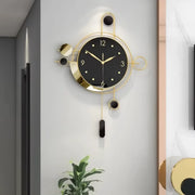 Art Deco gold and black wall clock, view 3 - MRSLM