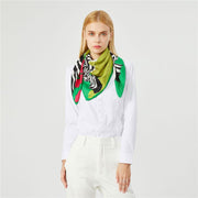 90cm silk blend square scarf, view 7 - MRSLM