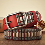 Heavy metal rivet leather belt, view 6 - MRSLM