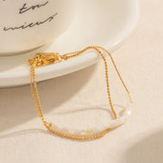 bohemian stainless steel beaded anklet, view 5 - MRSLM