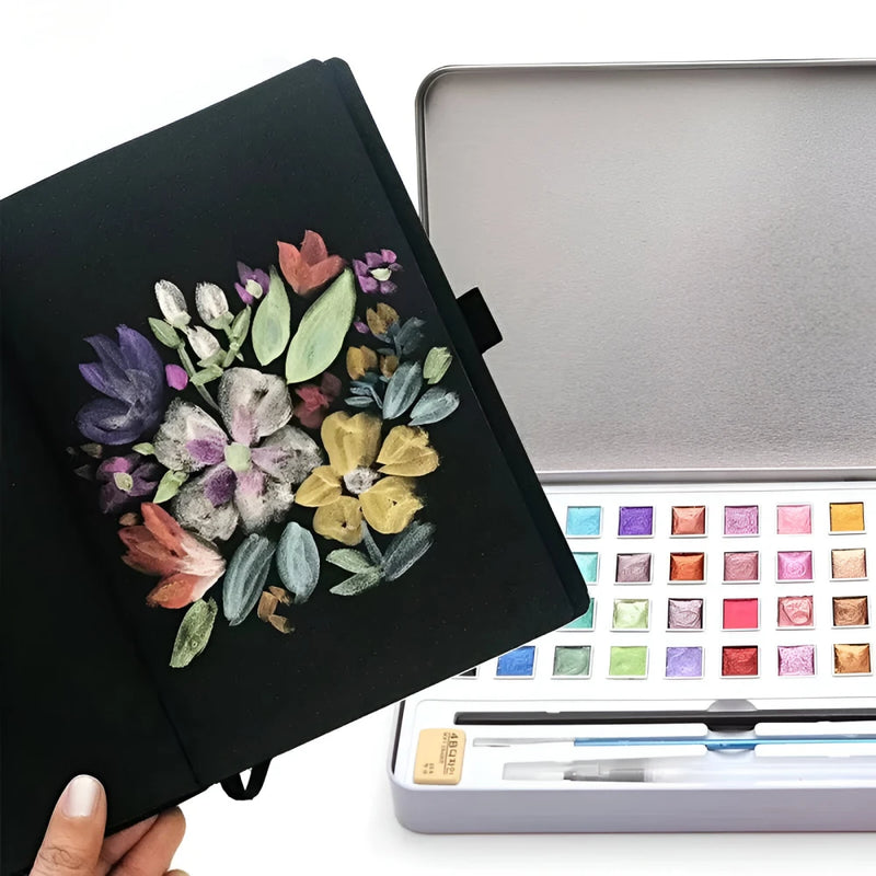 36-color metallic watercolor paint set, view 5 - MRSLM