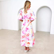 women's summer floral print dress, view 2 - MRSLM
