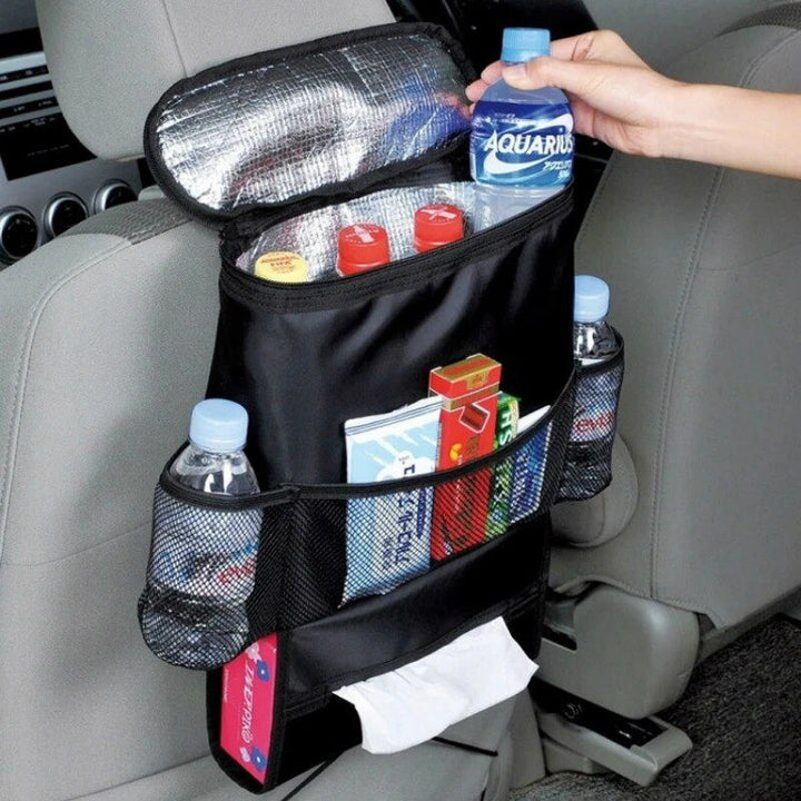 Deluxe Car Back Seat Multi-Pocket Organizer with Tissue Box Holder