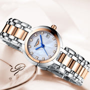 ladies compact steel band watch, view 6 - MRSLM