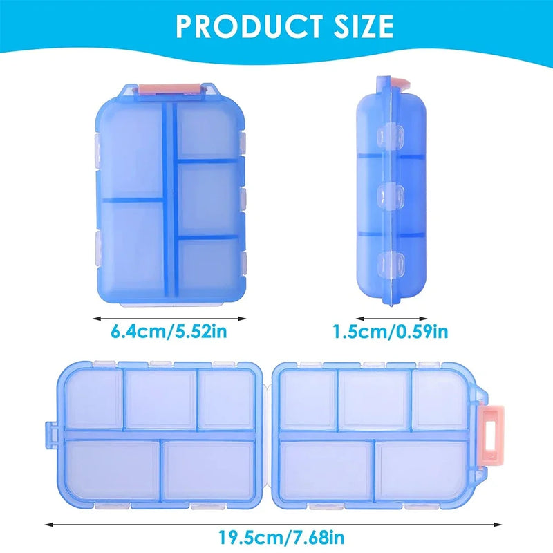 Reise-Pillenorganizer, tragbare Pillendose mit 10 Fächern