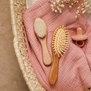 beech wood baby hair brush and massager, view 6 - MRSLM