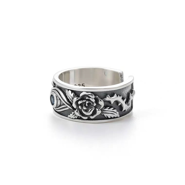 Silver Men's Personality Ruan Handsome Single Ring