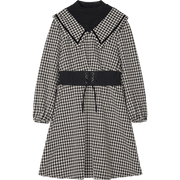 retro plaid long sleeve dress, view 2 - MRSLM