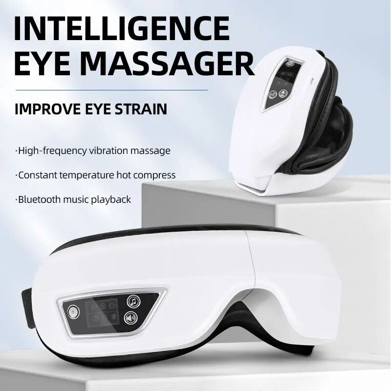 rechargeable eye massager with heat and music, view 4 - MRSLM