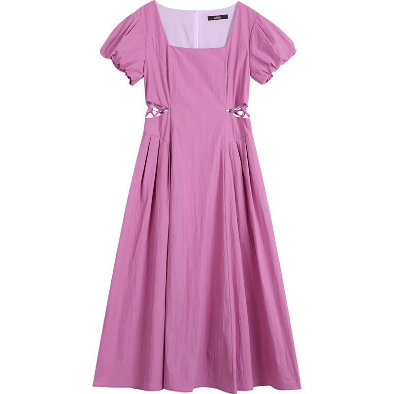a-line mini dress with square collar, view 7 - MRSLM