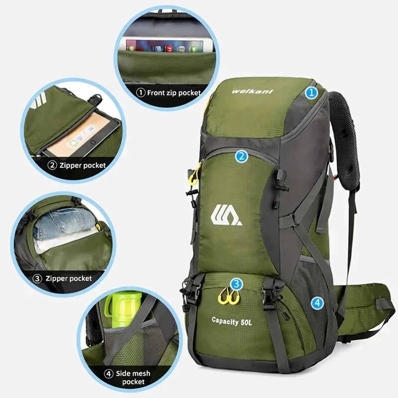 50L waterproof hiking backpack, view 10 - MRSLM