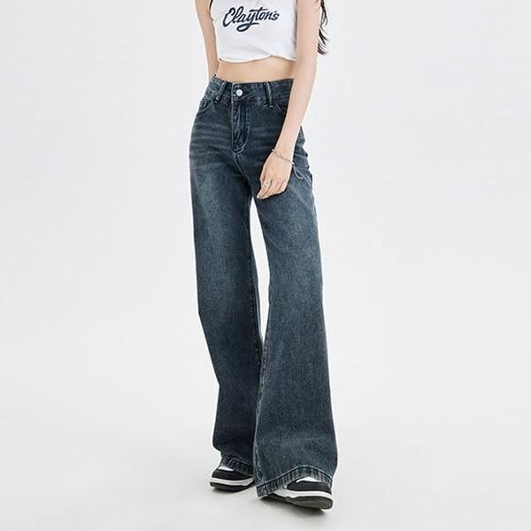 Vintage Baggy Jeans mit hohem Bund