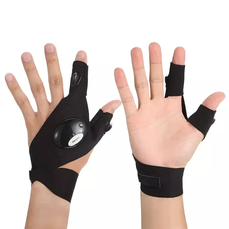 LED Light Fingerless Outdoor Gloves