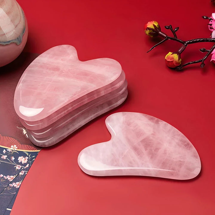 Rose Jade Gua Sha Facial & Body Massager for Skin Rejuvenation and Anti-Aging