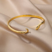 gold snake bangle bracelet, view 2 - MRSLM