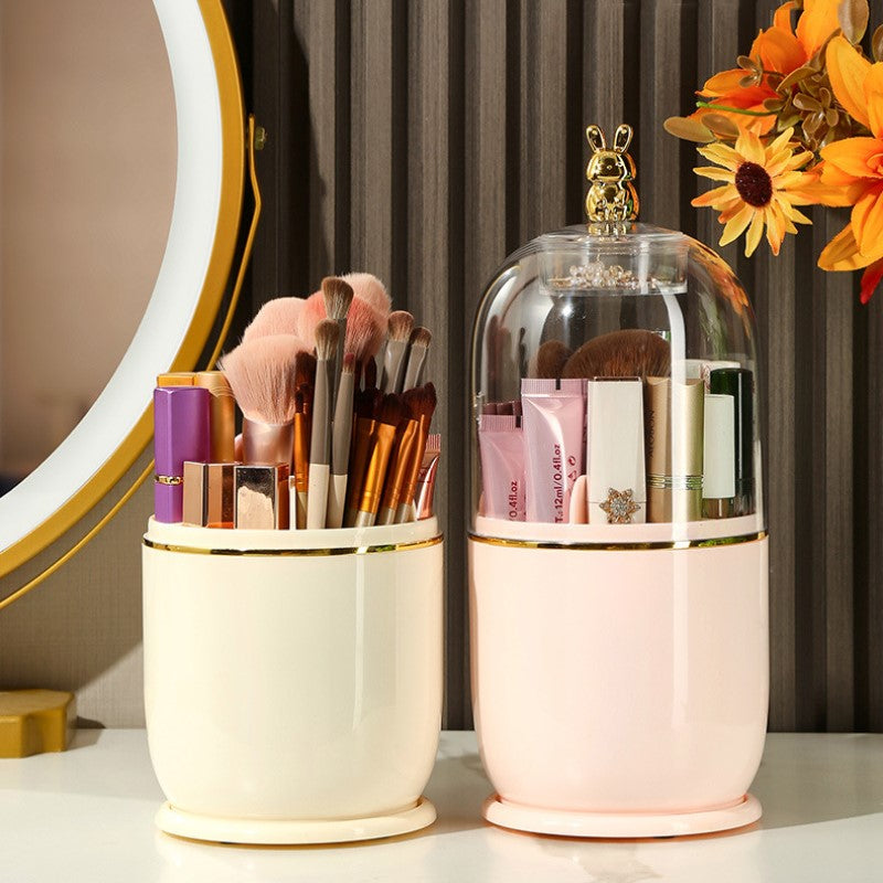 clear makeup brush holder with lid, view 6 - MRSLM