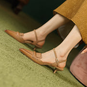 leather slingback heels, view 10 - MRSLM
