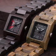 wooden shell quartz watch, view 3 - MRSLM