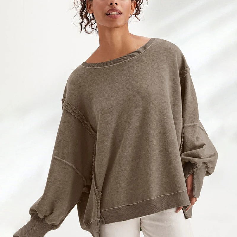 women's oversized cotton patchwork hoodie, view 4 - MRSLM