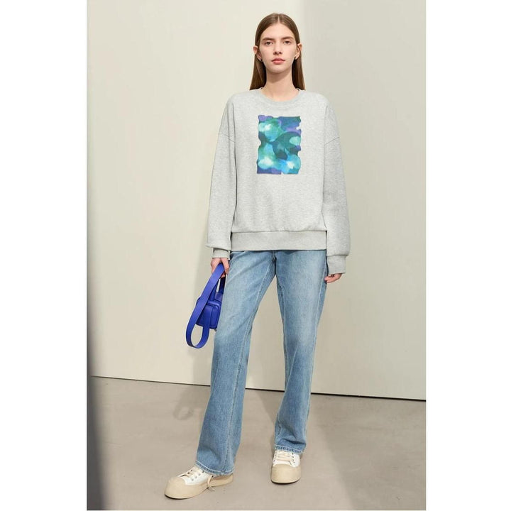 Women's Abstract Print Loose Hoodie