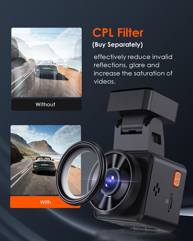 1080P WLAN-Mini-Dashcam mit GPS, Sprachsteuerung, Nachtsicht und Parkmodus